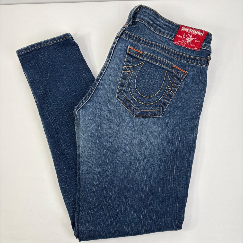 Vtg True Religion Womens Stella Low Rise Skinny Jeans Blue Size 30 Made in USA